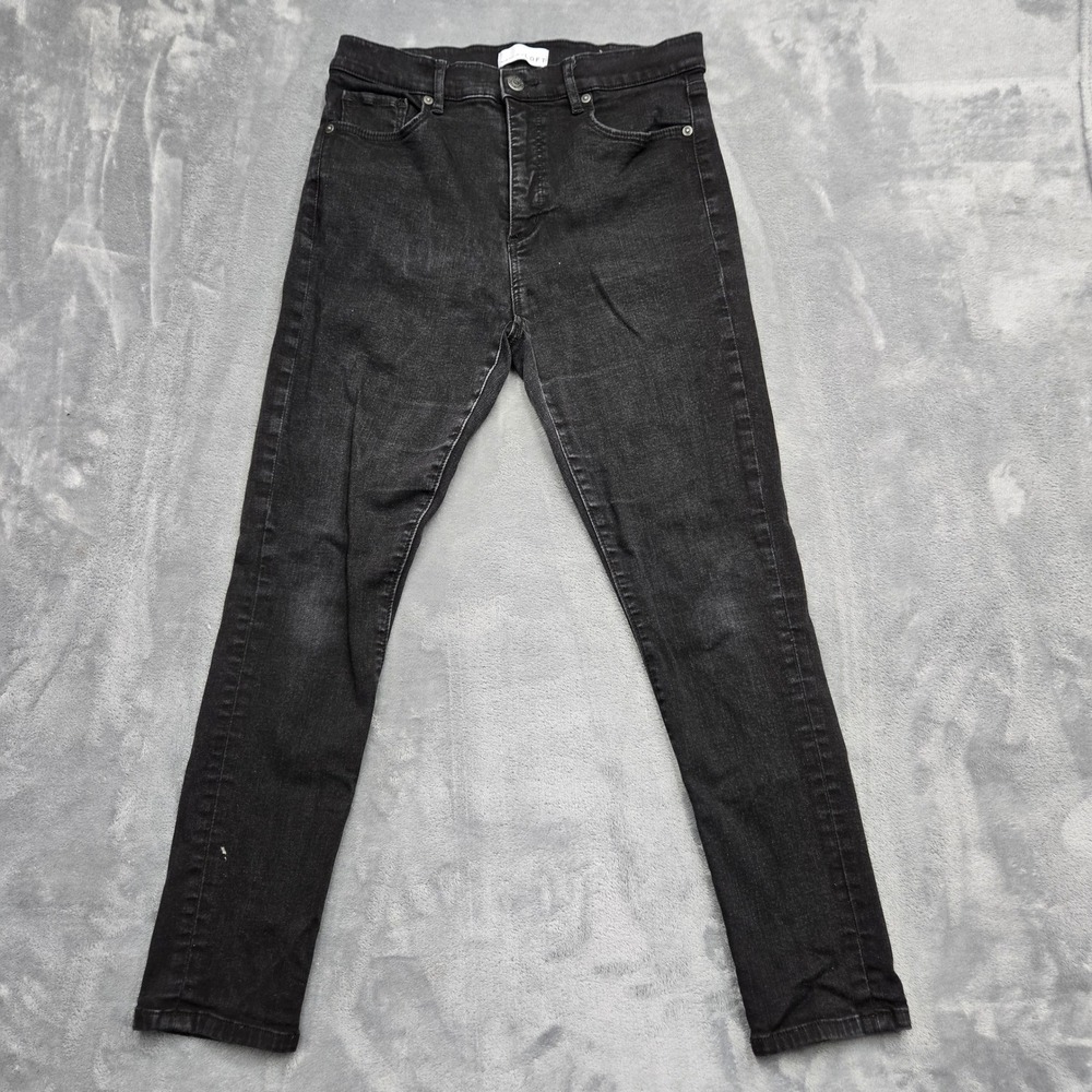 Loft The Skinny Jeans Womens Size 29/8 Faded Black Stretch Denim Pants RN140923